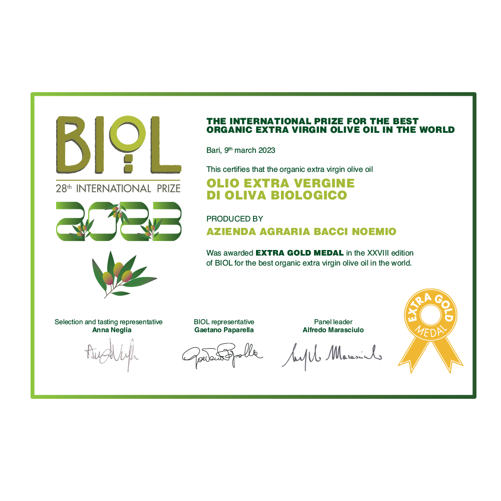 Bacci Noemio Organic Extra Virgin Olive Oil (500ml) – 100% Moraiolo
