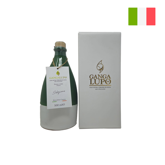 GangaLupo Extra Virgin Olive Oil (500ml Green Ceramic) - 100% Coratina