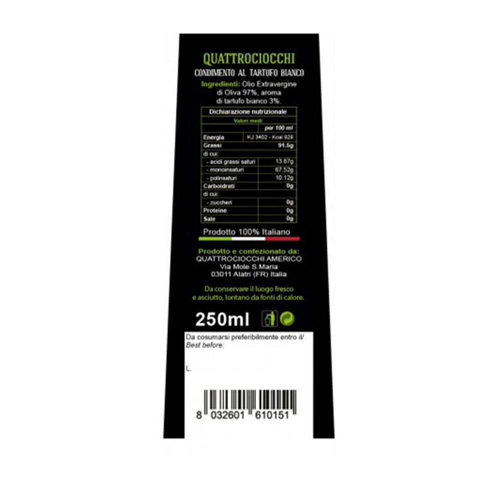 Quattrociocchi White Truffle Infused Extra Virgin Olive Oil (250ml)