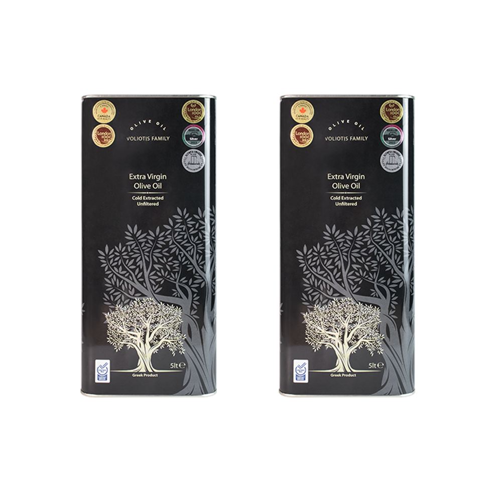 Voliotis Family Extra Virgin Olive Oil (5L CAN) - 100% Amfissas - Unfiltered