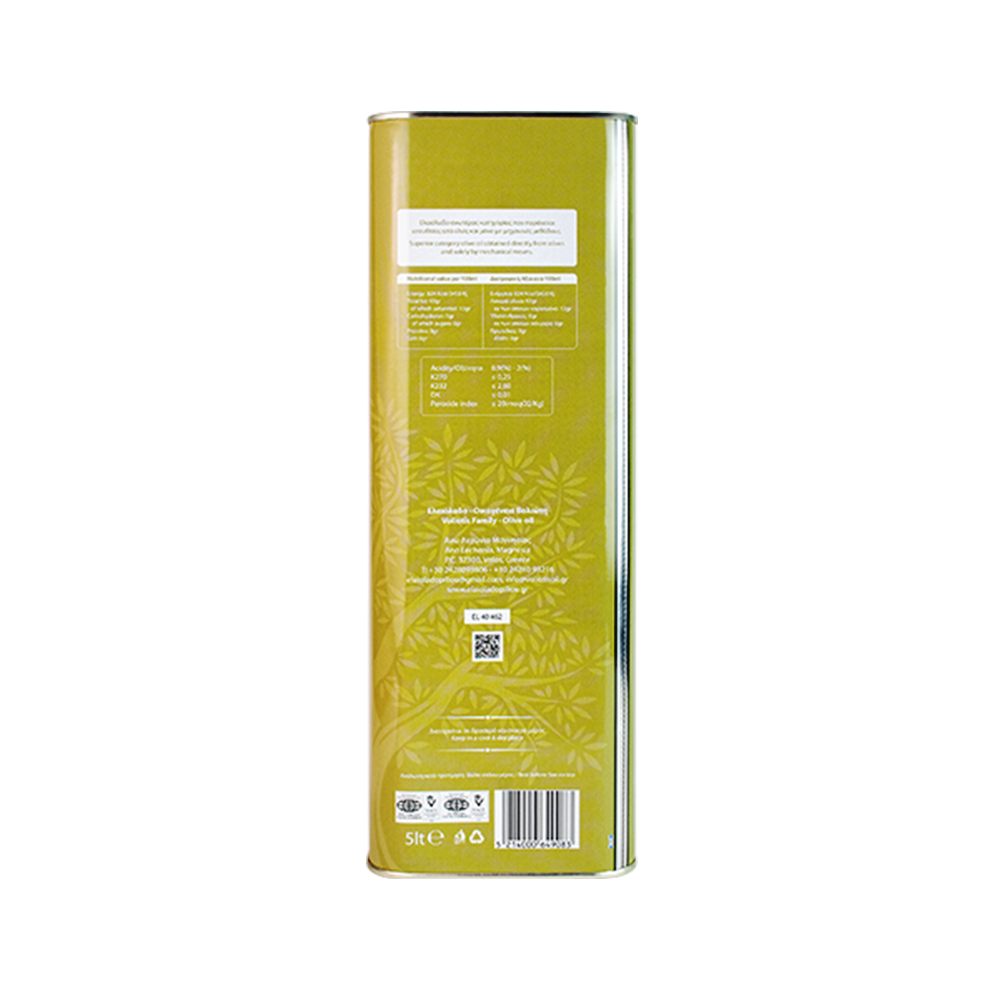 Voliotis Family Virgin Olive Oil (5L CAN) - 100% Amfissas - Unfiltered