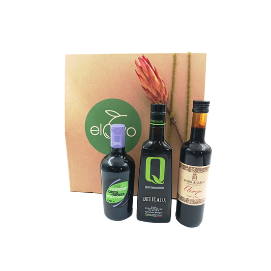 Gourmet Gift Box – Set of Premium Extra Virgin Olive Oils and Arrope (2+1x500ml)