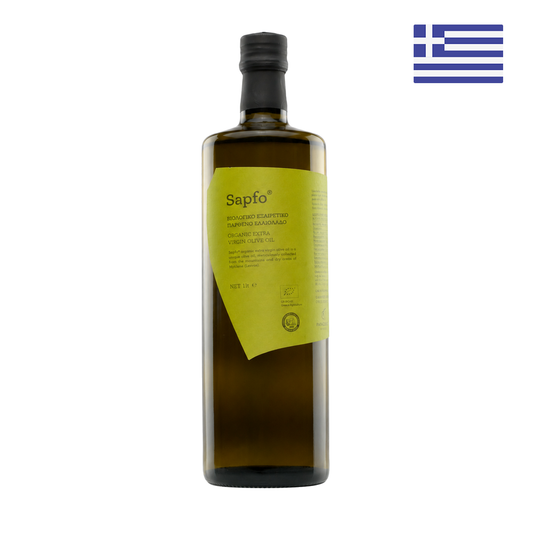 Papadellis Sapfo Orgenic Extra Virgin Olive Oil (1000ml) - Kolovi, Adramytini & Agriela Blend